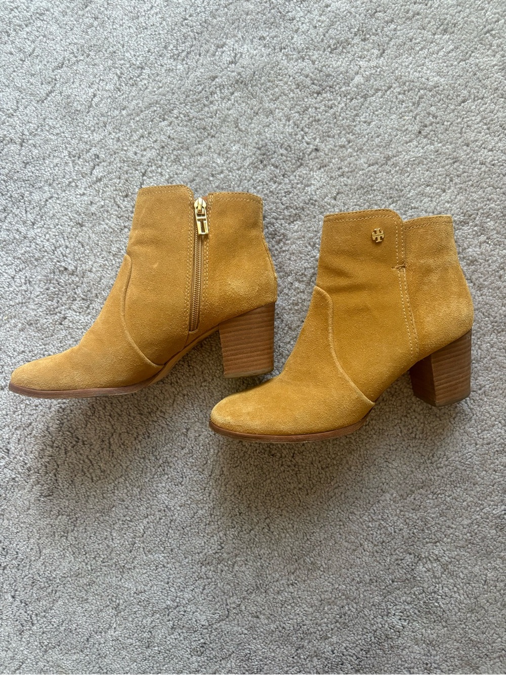 Tory Burch Women’s Suede Block Heel Ankle Boots